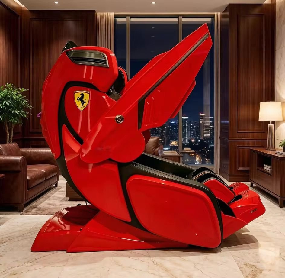 Robot AI intelligent massage chair, human-like massage body scanning ergonomic design relaxation treatment, family spa